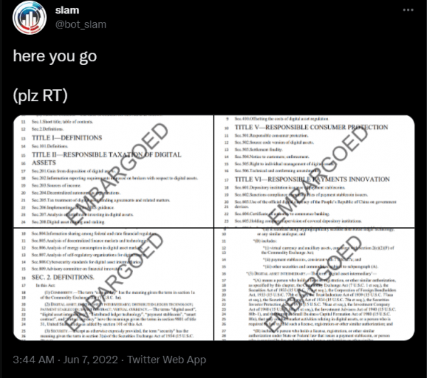 Сенаторы США разработали законопроект по криптовалюте
